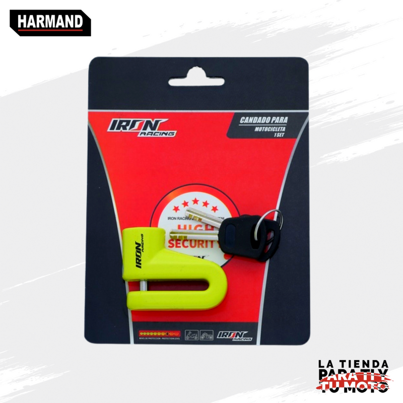 CANDADO IRON RACING P/ DISCO DE FRENO IR-02 5.5MM COLOR AMARILLO