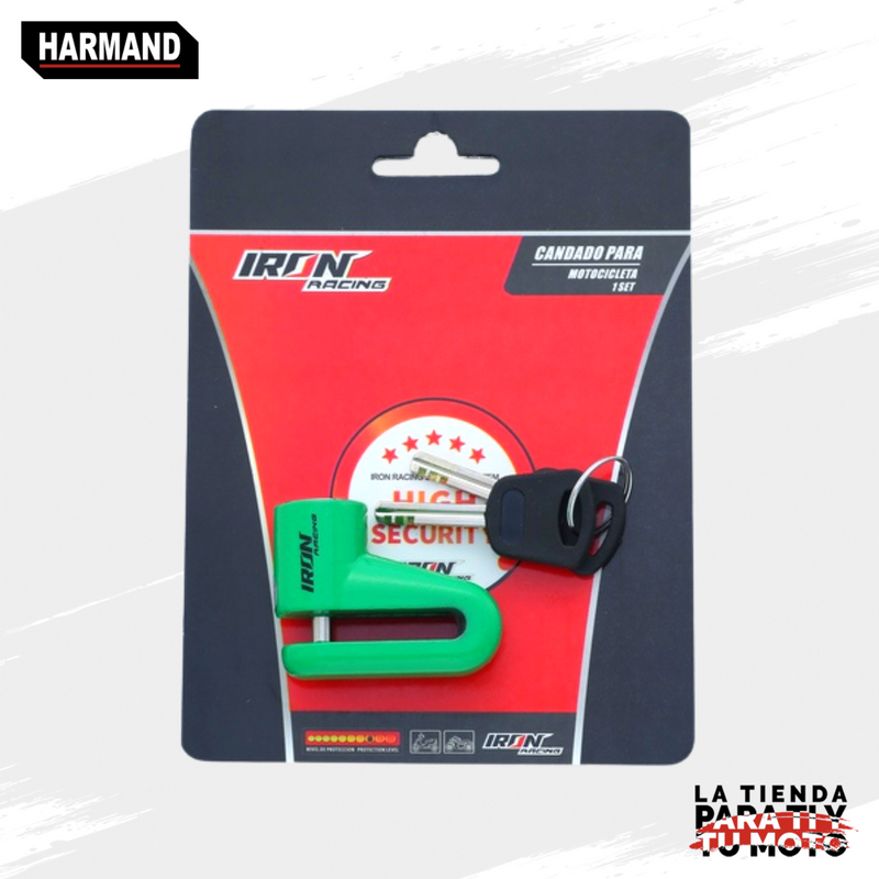 CANDADO IRON RACING P/ DISCO DE FRENO IR-03 5.5MM COLOR VERDE