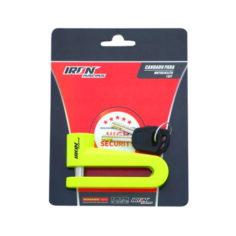 CANDADO IRON RACING P/ DISCO DE FRENO IR-11 10MM COLOR AMARILLO