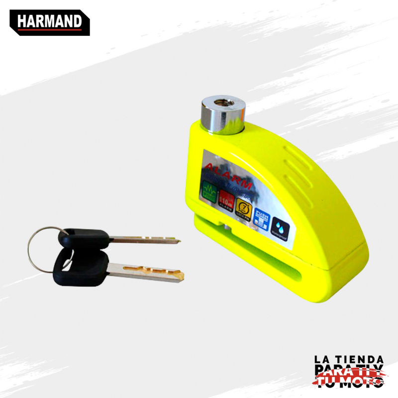 CANDADO IRON RACING P/ DISCO C/ ALARMA IR-31 5.5MM COLOR NEON VERDE