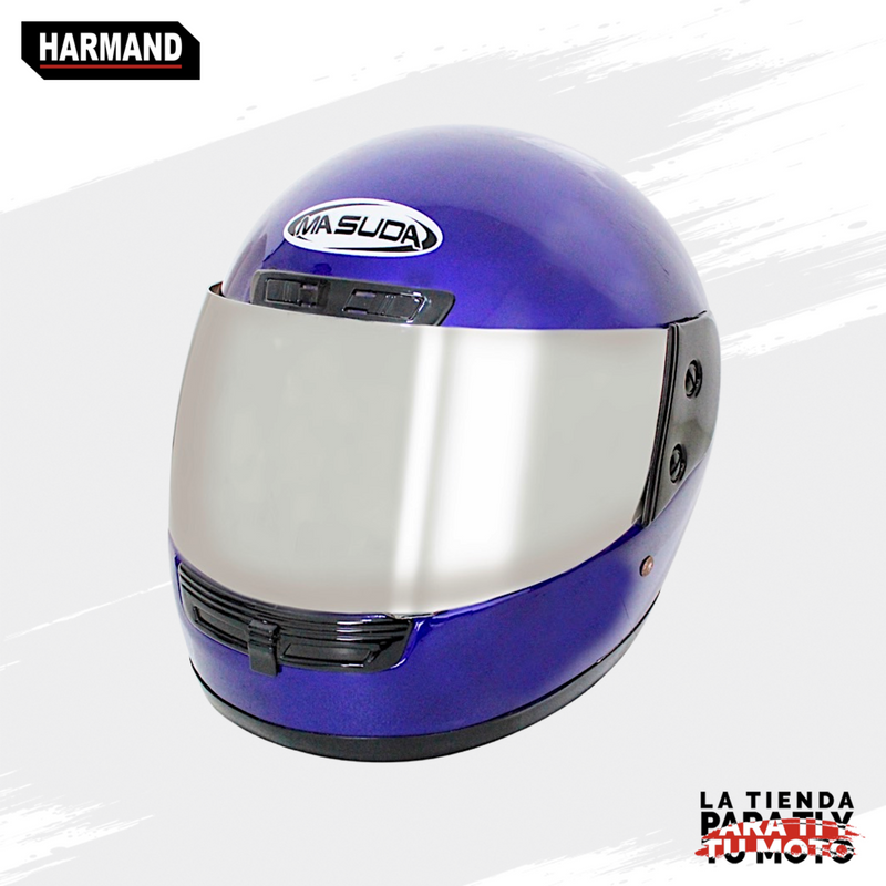 CASCO CERRADO MASUDA MSD-106 COLOR AZUL MICA POLARIZADA