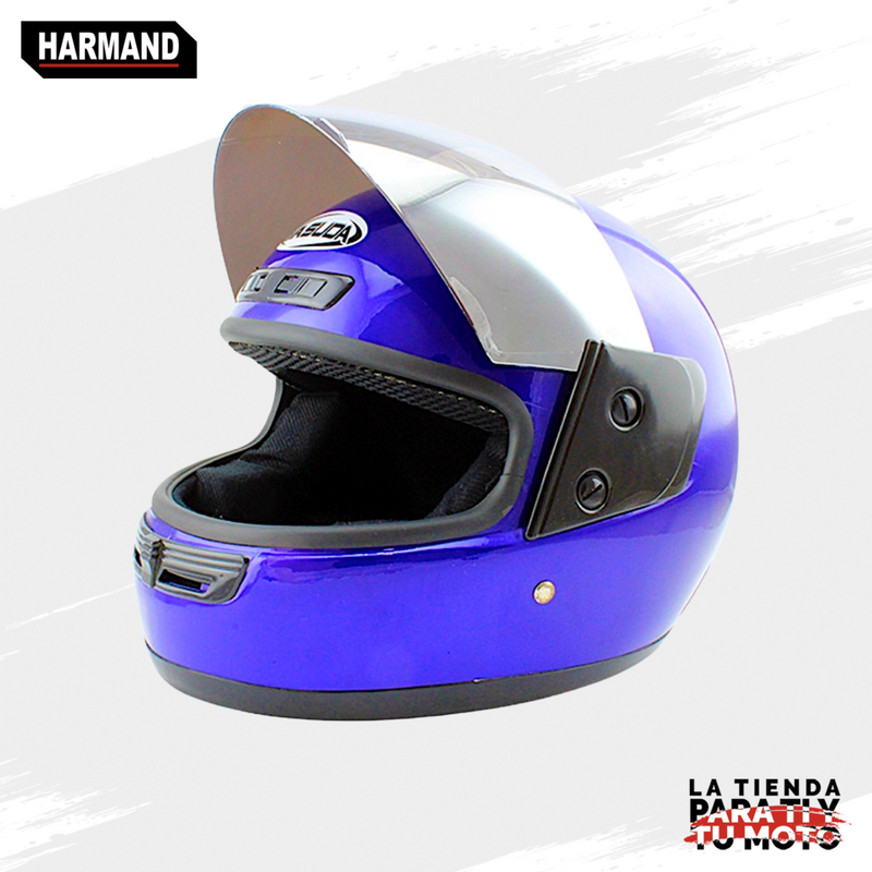 CASCO CERRADO MASUDA MSD-106 COLOR AZUL MICA POLARIZADA