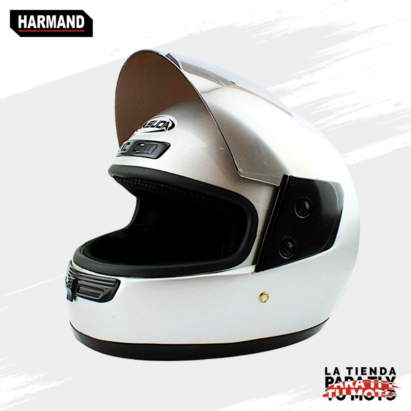 CASCO CERRADO MASUDA MSD-106 COLOR PLATA MICA POLARIZADA