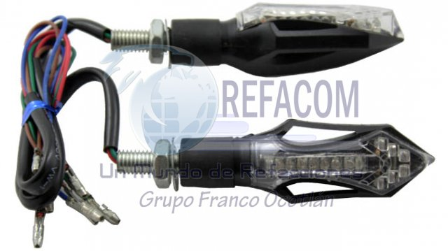 DIRECCIONAL IRON RACING LED IR1022 LUZ AMARILLA/AZUL EFECTO RUNNING