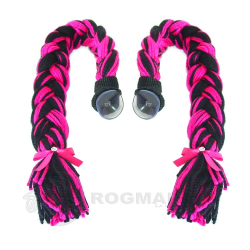 TRENZAS PARA CASCO UNIV COLOR ROSA/NEGRO