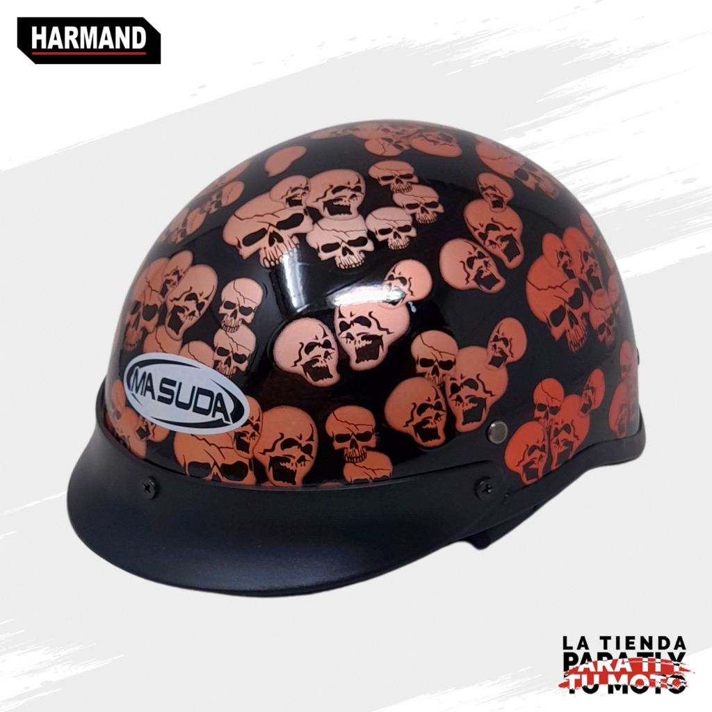 HARMAND CASCO CACHUCHA MASUDA MSD 150 TIPO CHOPPER CALAVERAS