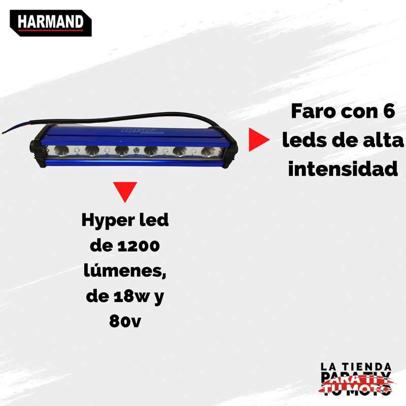 FARO AUXILIAR HYPER LED IR-1800 COLOR AZUL 1200LM 18 8-80V