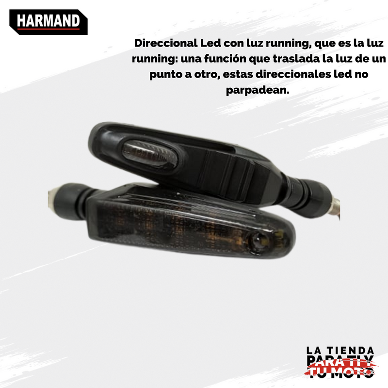 DIRECCIONAL IRON RACING LED IR1018 LUZ AMARILLA/AZUL EFECTO RUNNING