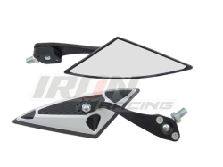 ESPEJO DECORATIVO IRON RACING TRIANGULO COLOR NEGRO/PLATA