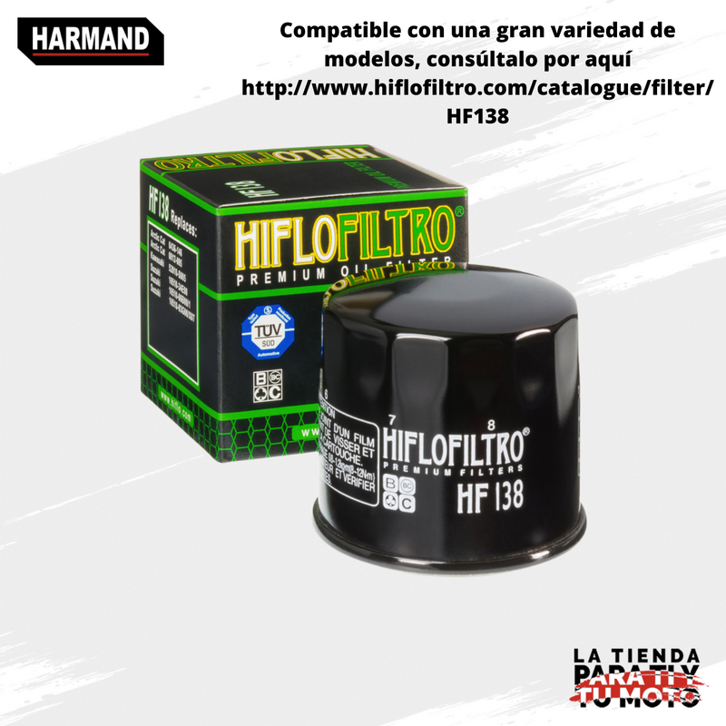 FILTRO ACEITE HIFLO FILTRO HF-138 P/ KLT 400 DL 250 VSTROM GSX 250 DL 650